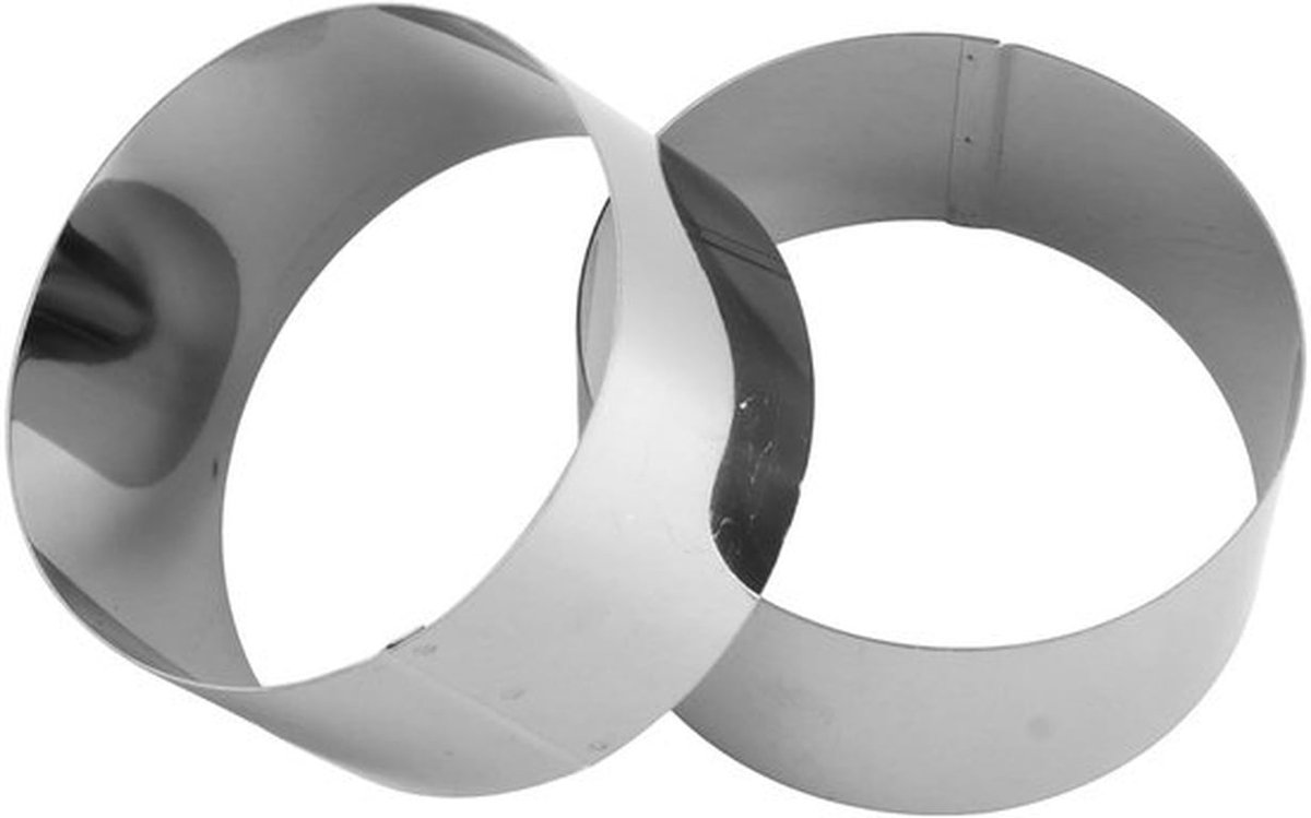 Taartringen Set van 9 - Ronde/Hartvormige Taartringen - Roestvrij Staal - 10/15/20 cm - 4,5 cm Hoog - Perfect voor Desserts - Bakvorm