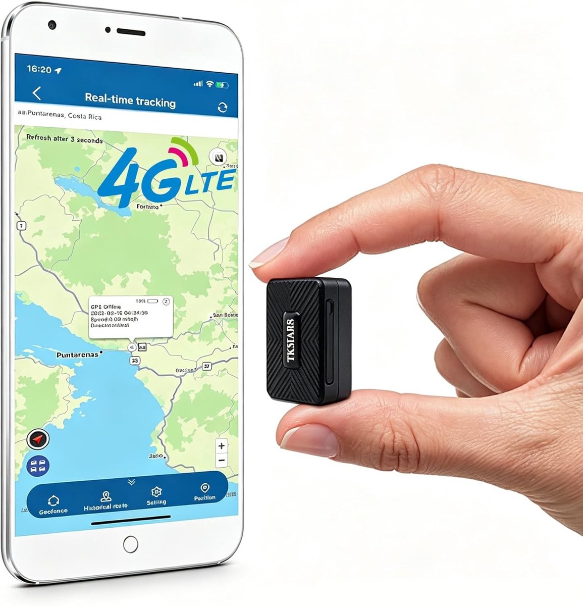 Mini GPS Tracker - Zwart - Compact - 4G Realtime GPS Tracker met Magneet - Voor Auto, Fiets, Motor, Tas en Kind