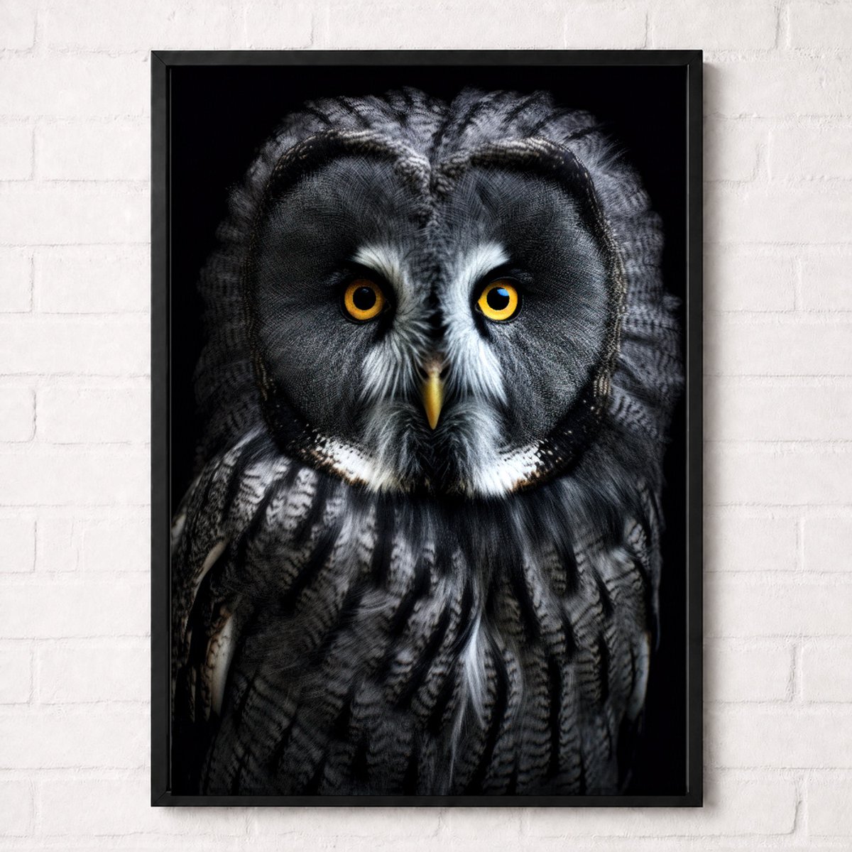 Grijze Uil Poster - Vogelportretten Collectie - Dieren Posters - A2+ 43,2 x 61 cm