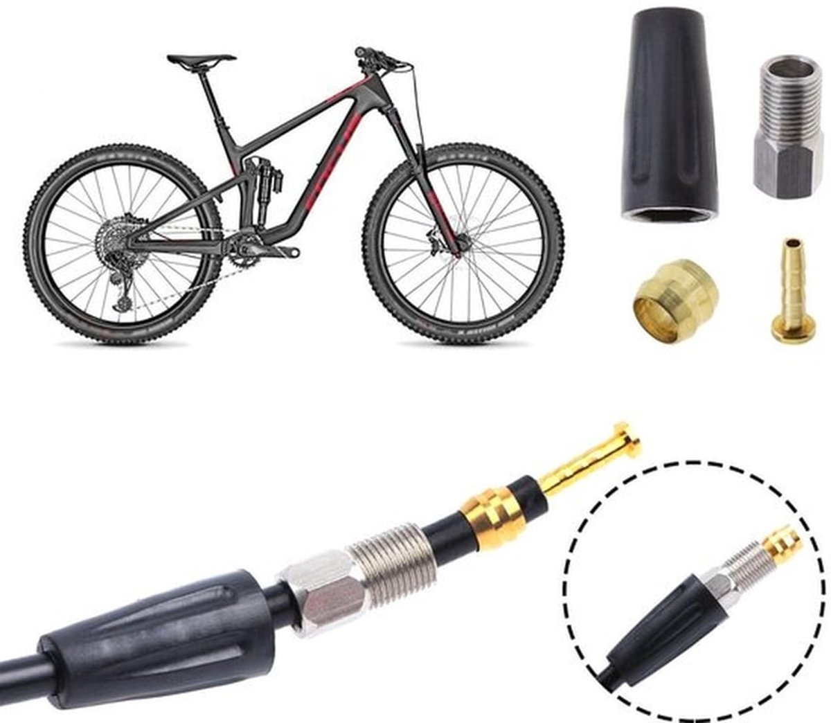 Remslang Set - Hydraulisch Schijfrem - Inclusief 4x Olienaalden - 4x Persringen - 4x Slangschroeven - 4x Stofkap - Hoogwaardige Kwaliteit - Remonderdelen