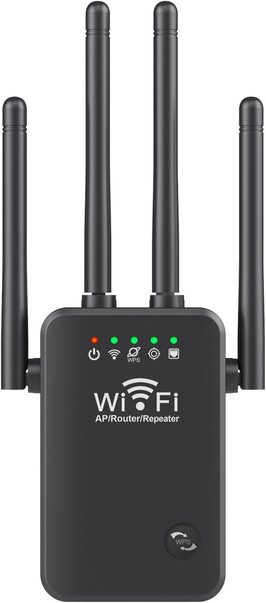 2026 5G/4G WiFi-signaalversterker, Gigabit draadloze netwerkrepeater voor thuis, WiFi-versterker met groot bereik en versterkerupgrade (Europese versie/zwart)