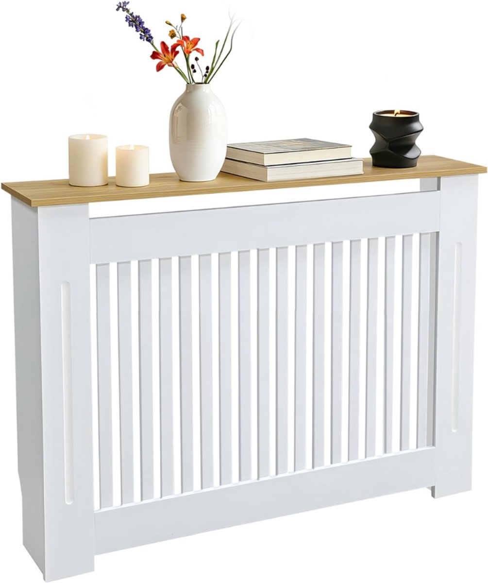 ZRNS® Radiatorbekleding - Radiator Ombouw - Hout - 105 x 18 x 81 cm - Wit
