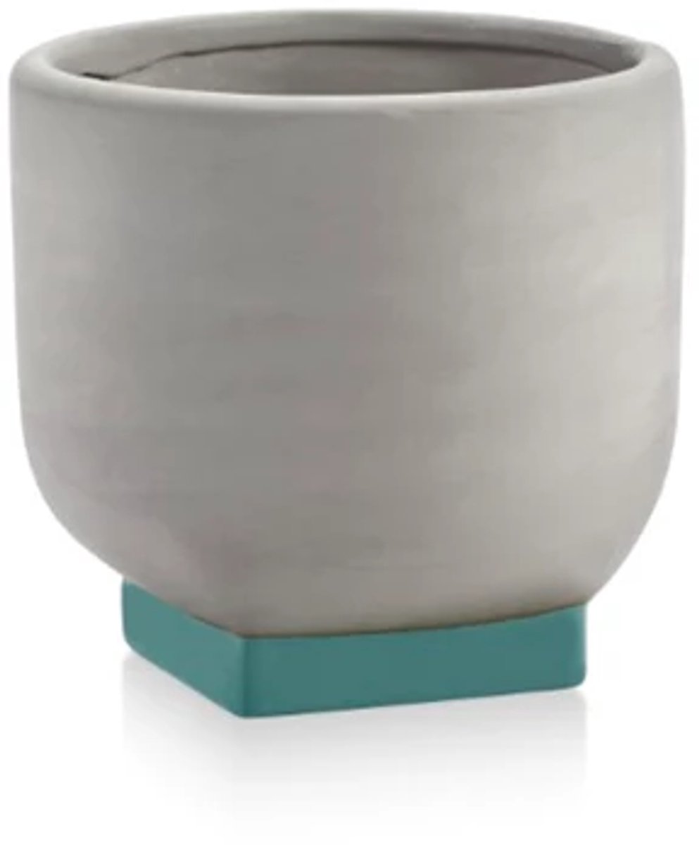 Serax Kris Van Assche Rosamar bloempot 02 D20.5cm H19.5cm grijs / turquoise