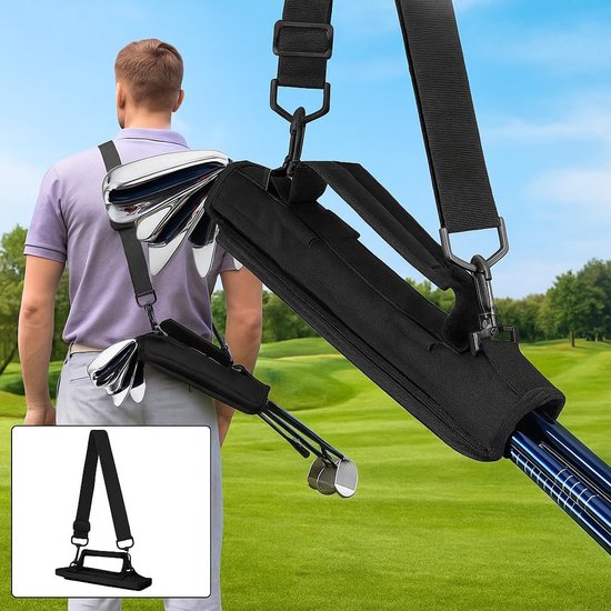 KZQ Golfclubtas - Zwarte golfcluborganizer - Kleine golfcluborganizer - Verstelbare schouderriem - Minitas geschikt voor reizen en training van kzq — afbeelding 3