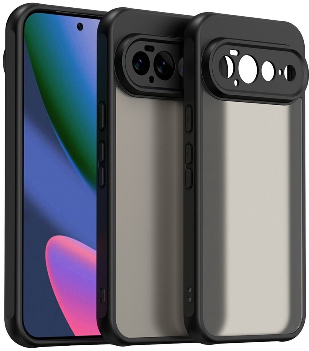 Coverup Hoesje - Geschikt voor Google Pixel 11 Pro XL Hoesje - Coverup Mat Transparante Back Cover met Camera Cover - Zwart