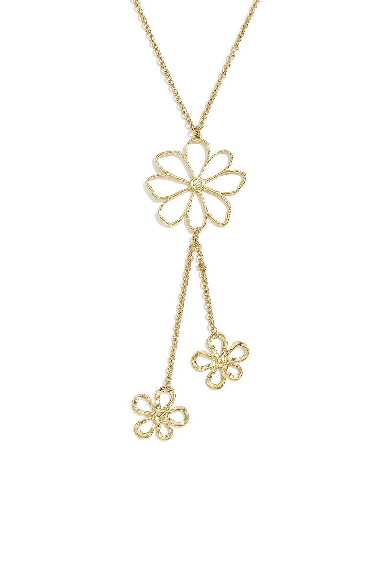Roestvrijstalen Ketting met Bloemhanger – Daily Simple Series - Goud
