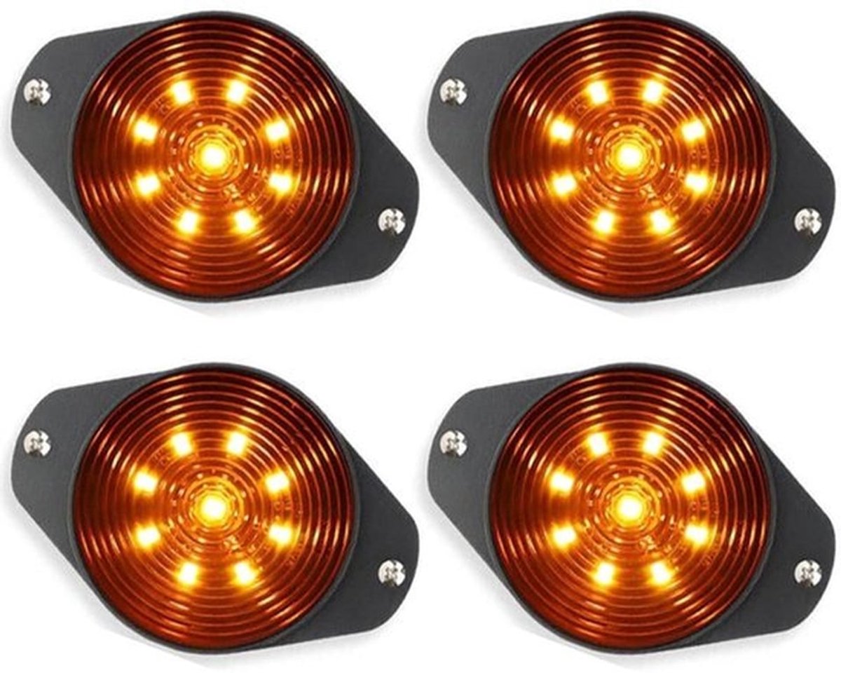 Zijmarkeringslicht 4 Stuks - 9 LED's - Waterdichte Aanhangwagenverlichting - Amberkleurige Opruimingslichten - Universale Montage - Voor DC12-24V Voertuigen - Markeringslicht