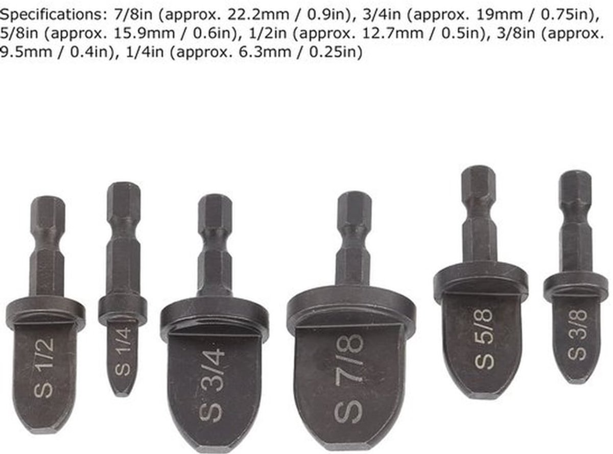 Tube Expander 6pcs - Verlengingsset - Koperbuis - Schachtgereedschap - Schokbestendig - Roestvrij staal - Zwart gecoat - Pijpuitbreider