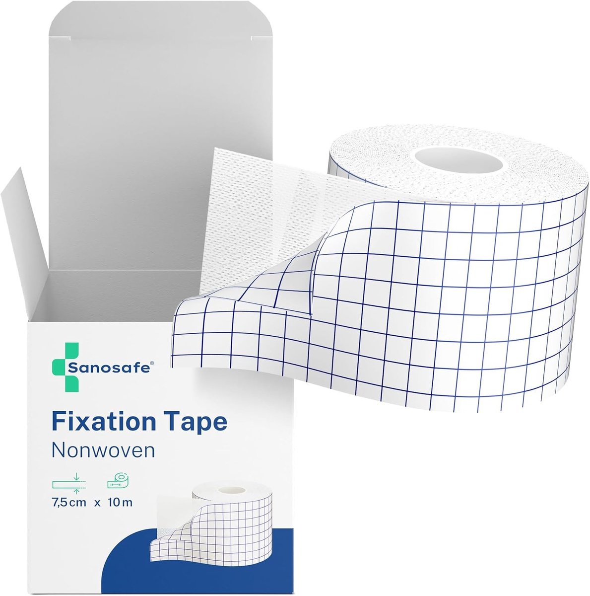 Fixeerpleister op rol - 7,5 cm x 10 m - Hypoallergene Ademende Tape van Non-Woven Materiaal - Voor Verband en Wondverzorging