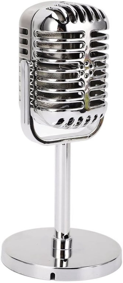 Microfoon Retro - Vintage Stijl - Microfoonstandaard - Lichtgewicht - Stevig Kunststof - Gemakkelijk Draagbaar - Rekwisiet