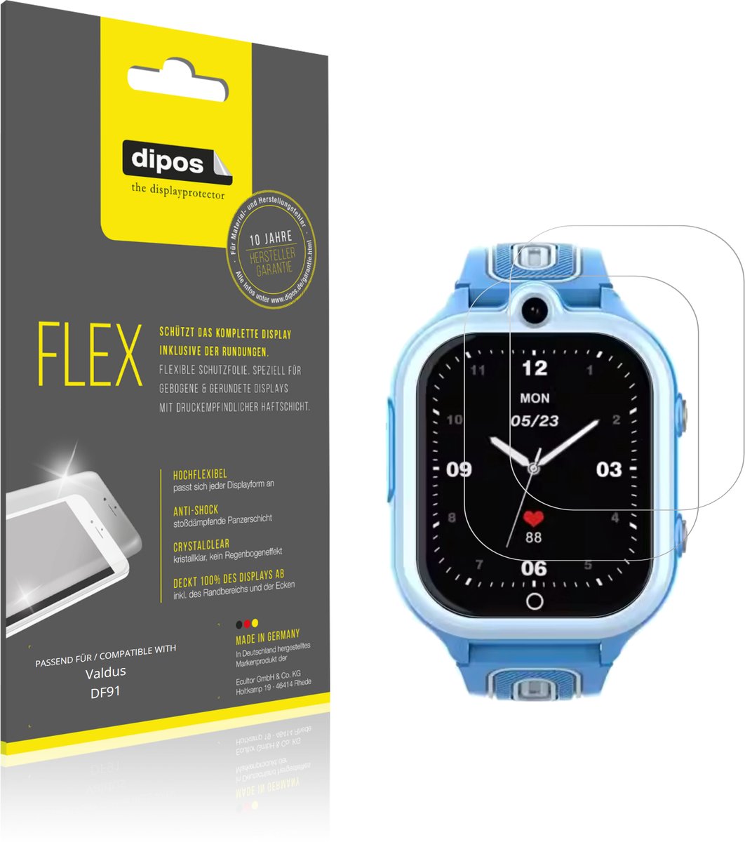 dipos – 2x Beschermfolie geschikt voor Valdus DF91 | 3D Full Cover Screenprotector | 100% Passend