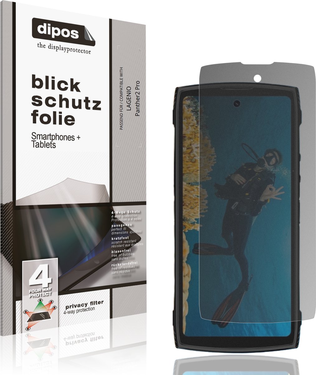 dipos – Matte Privacy Screenprotector geschikt voor LAGENIO Panther2 Pro | Anti-Spy Beschermfolie