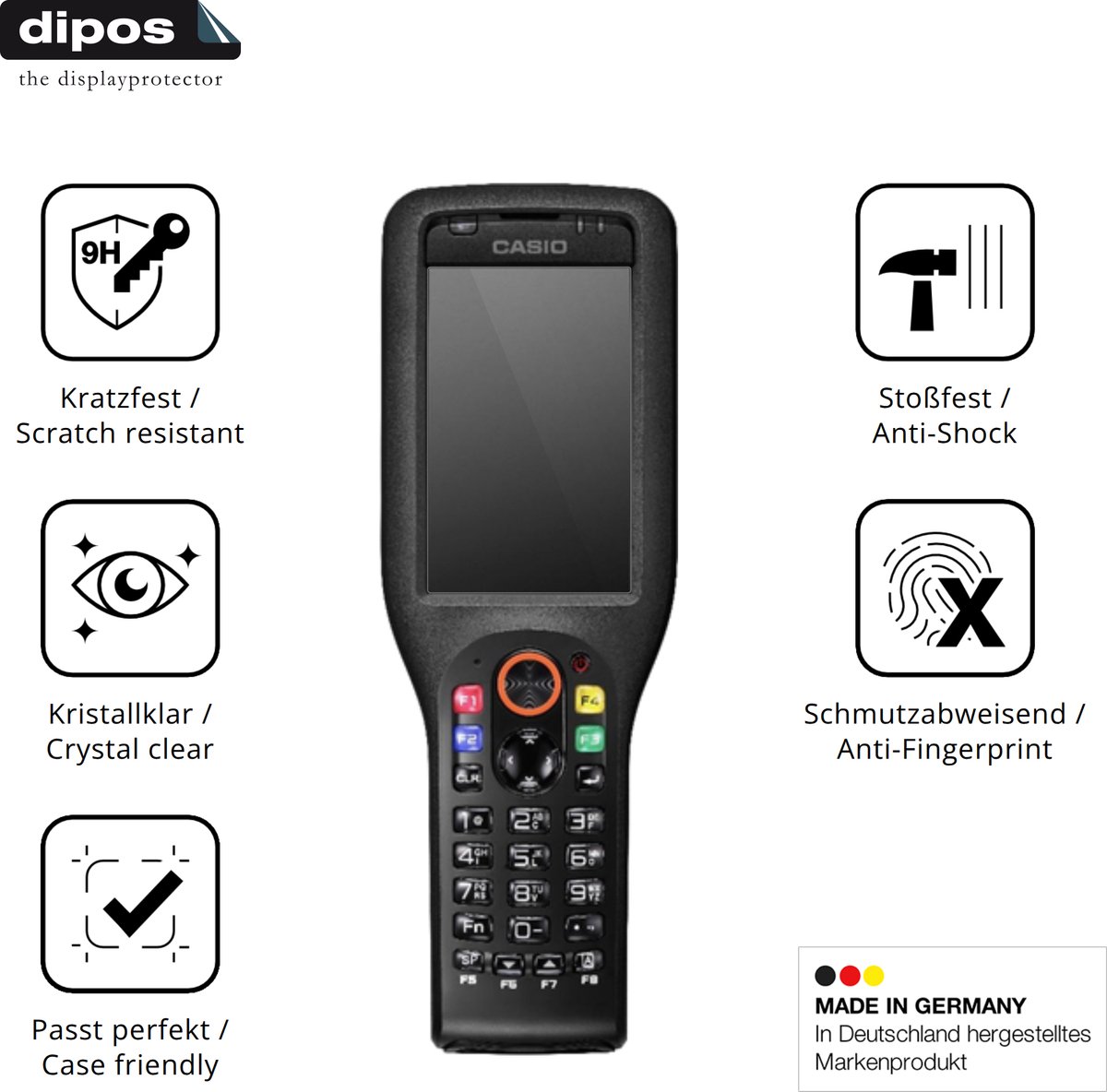 dipos – 2x Pantserfolie geschikt voor Casio DT-X450 | 9H Screenprotector