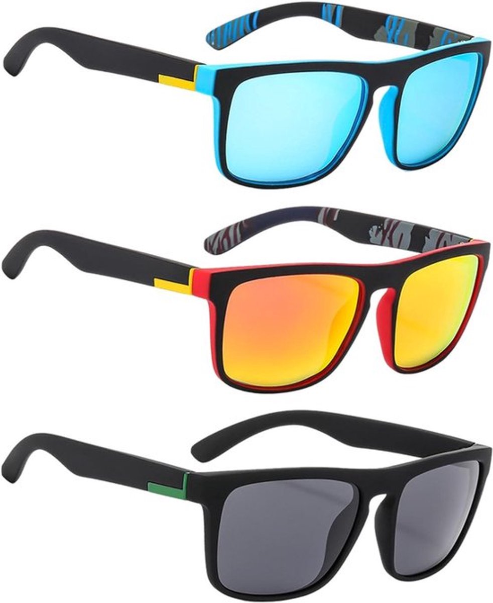 Zonnebril voor mannen - sportief fietsen - 3 stuks - trendy design - UV-bescherming