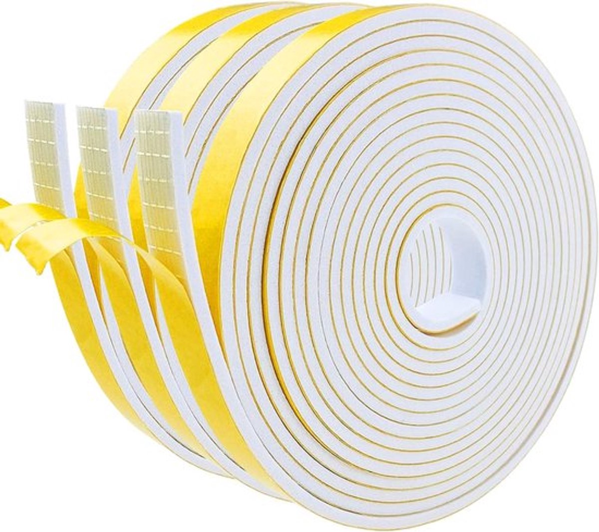 Zelfklevende schuimafdichtingstape 12 mm x 3 mm - Geluidsisolatie, weerbestendig en anti-botsing (4 m lang, 3 rollen)