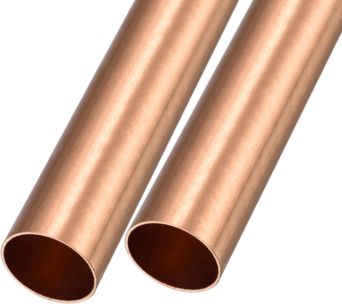 Koperen Buizen 28 mm AD x 1 mm Wanddikte x 100 mm Lengte - Set van 2 Rechthoekige Slangen voor Thuis, Meubels en Doe-Het-Zelf Projecten