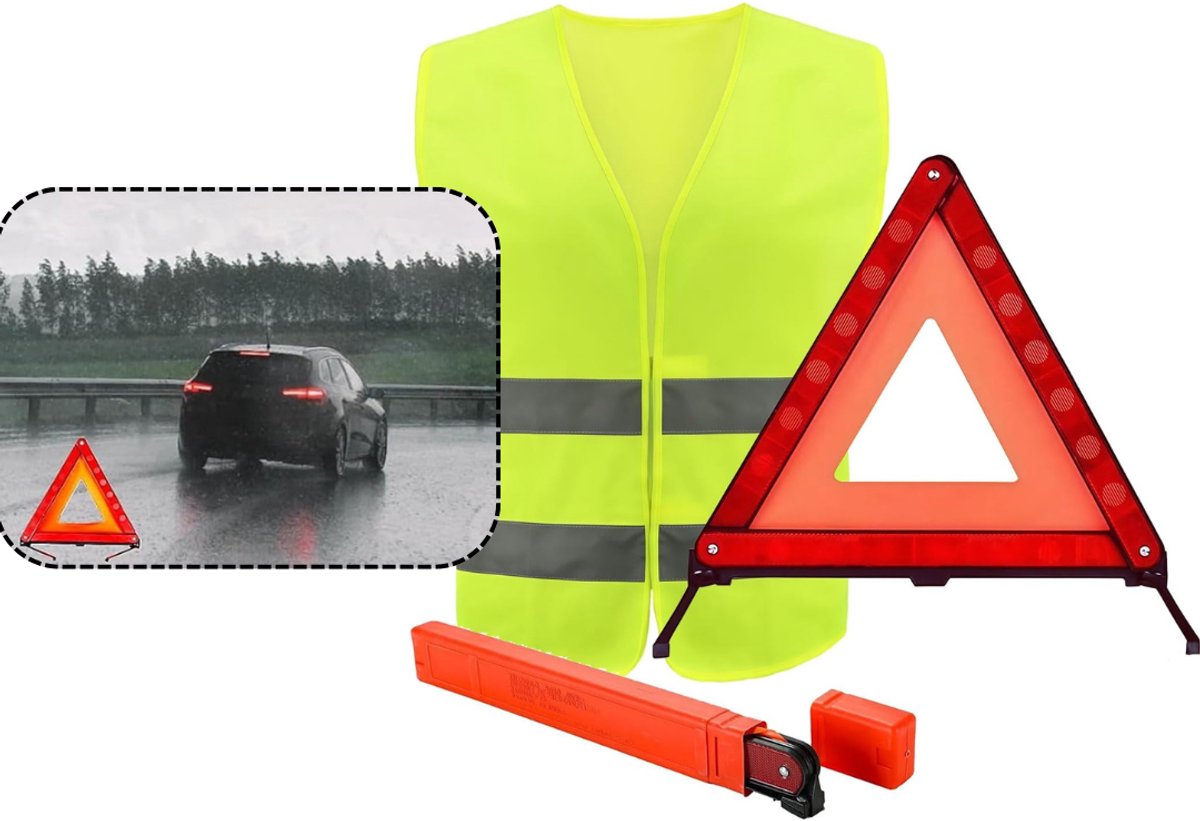 Zavio® Gevarendriehoek – Auto Veiligheidsset – Auto Accessoires