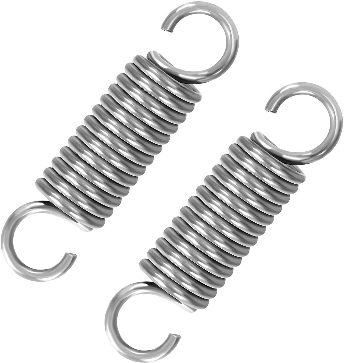 Veer met Haak, RVS Tension Spring, 60 mm, Buiten Diameter 16 mm, Draad Diameter 2.5 mm, Maximale Treksterkte 19 kg, Duurzaam en Betrouwbaar, Verpakking van 2 Stuks