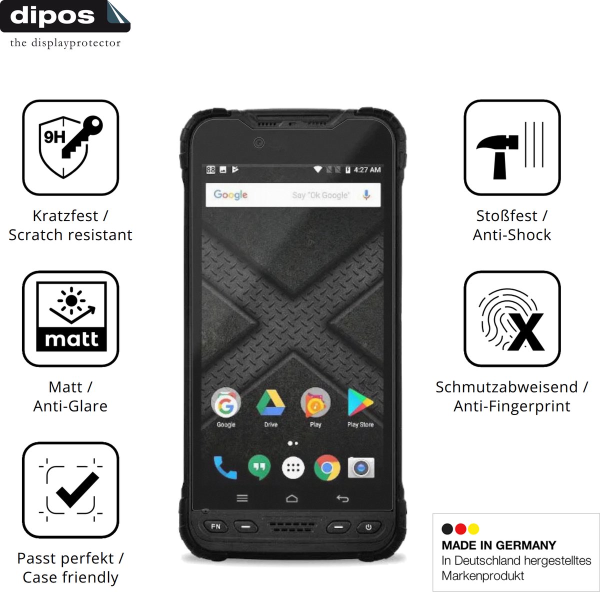 dipos – 2x Matte Pantserfolie geschikt voor Zebra Xplore M60 | 9H Screenprotector