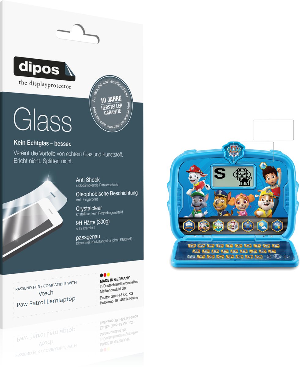 dipos – 2x Pantserfolie geschikt voor Vtech Paw Patrol Lernlaptop | 9H Screenprotector
