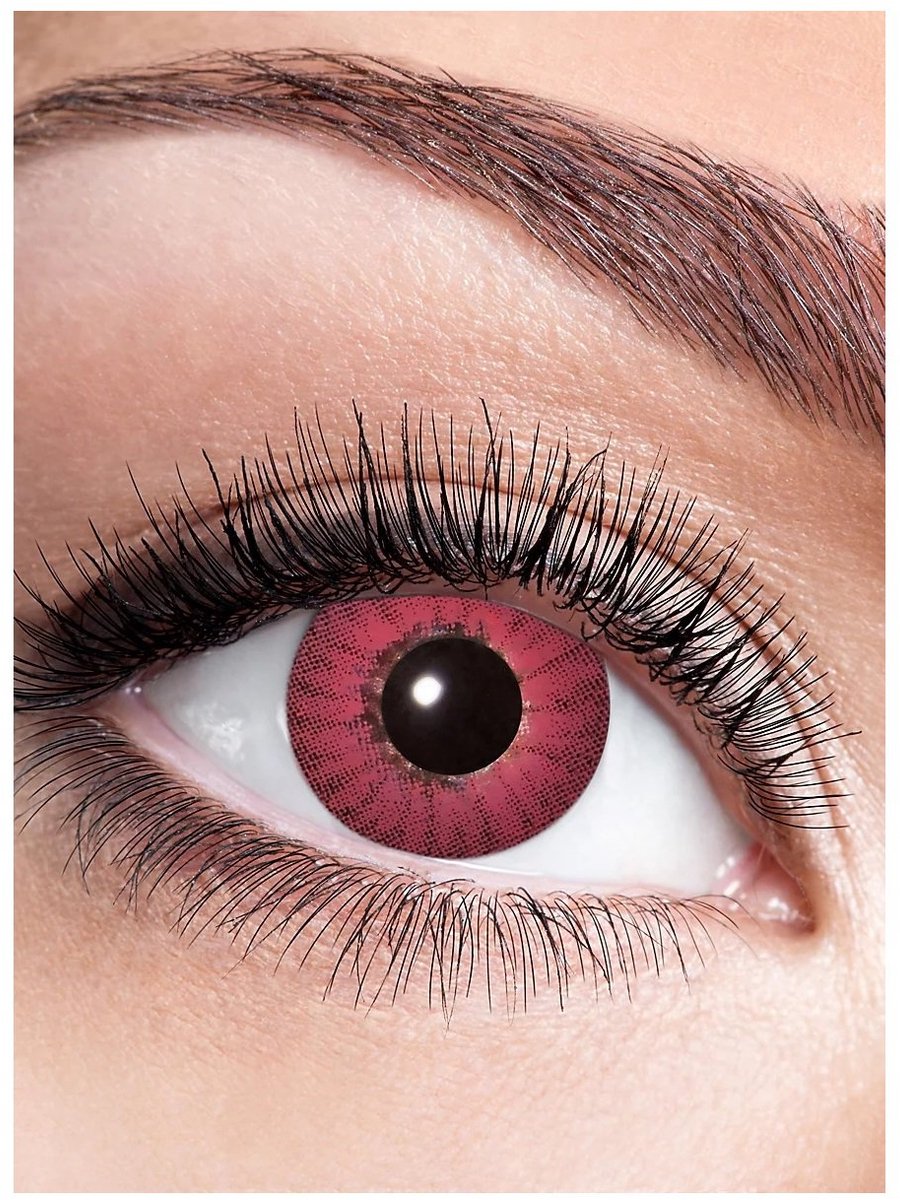 Rode iris contactlens met sterkte