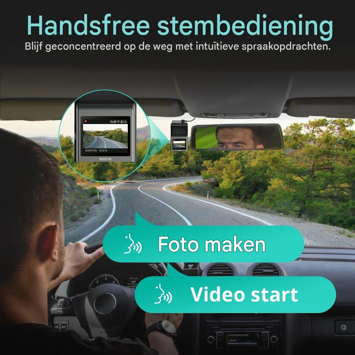 Botslab Dashcam - 4K resolutie + FullHD achtercamera - Night vision met Sony Starvis 2 sensor - App bediening met Wifi - GPS ingebouwd - 2,0 inch LCD - Dubbele dashcam met -Spraakbediening-24/7 parkeerbewaking- inclusief 64gb Micro SD kaart thumbnail 5
