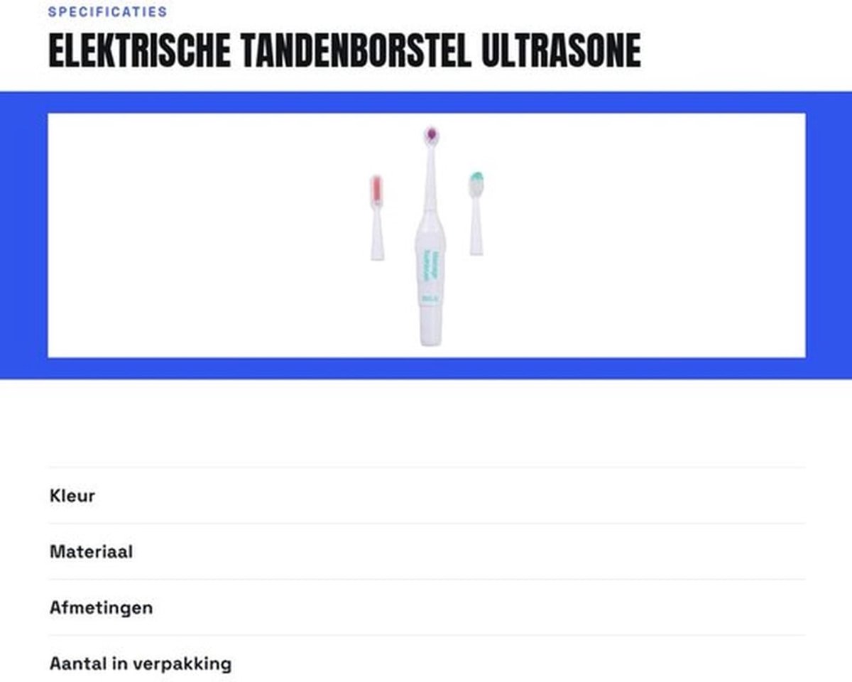 Elektrische tandenborstel - Ultrasone reiniging - Draagbaar - Zachte borstelharen - Tandverzorging voor honden en katten - Compact model
