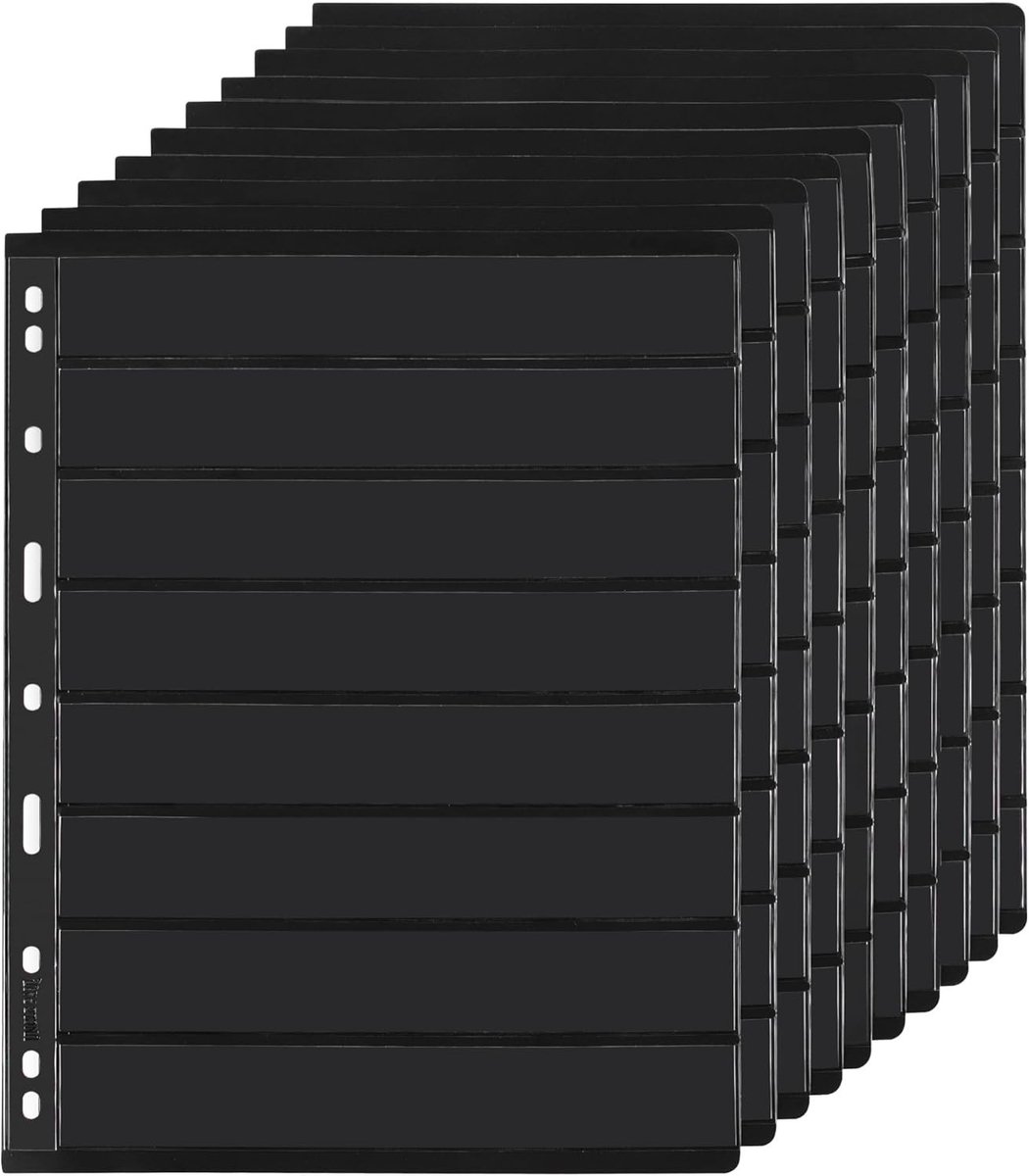 Postzegelalbum - Zwart - 10 vellen - PVC - Voor Postzegelverzamelaars