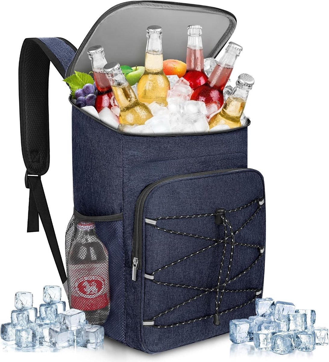Koelrugzak - Marineblauw - 23 liter - Waterdichte Isolerende Tas - Voor Dames en Heren