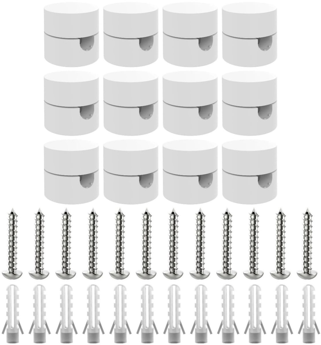 Plafonddecentralisator - Wit - 12 Stuks - ABS-Kunststof - Voor Hanglampen en Kabelmontage