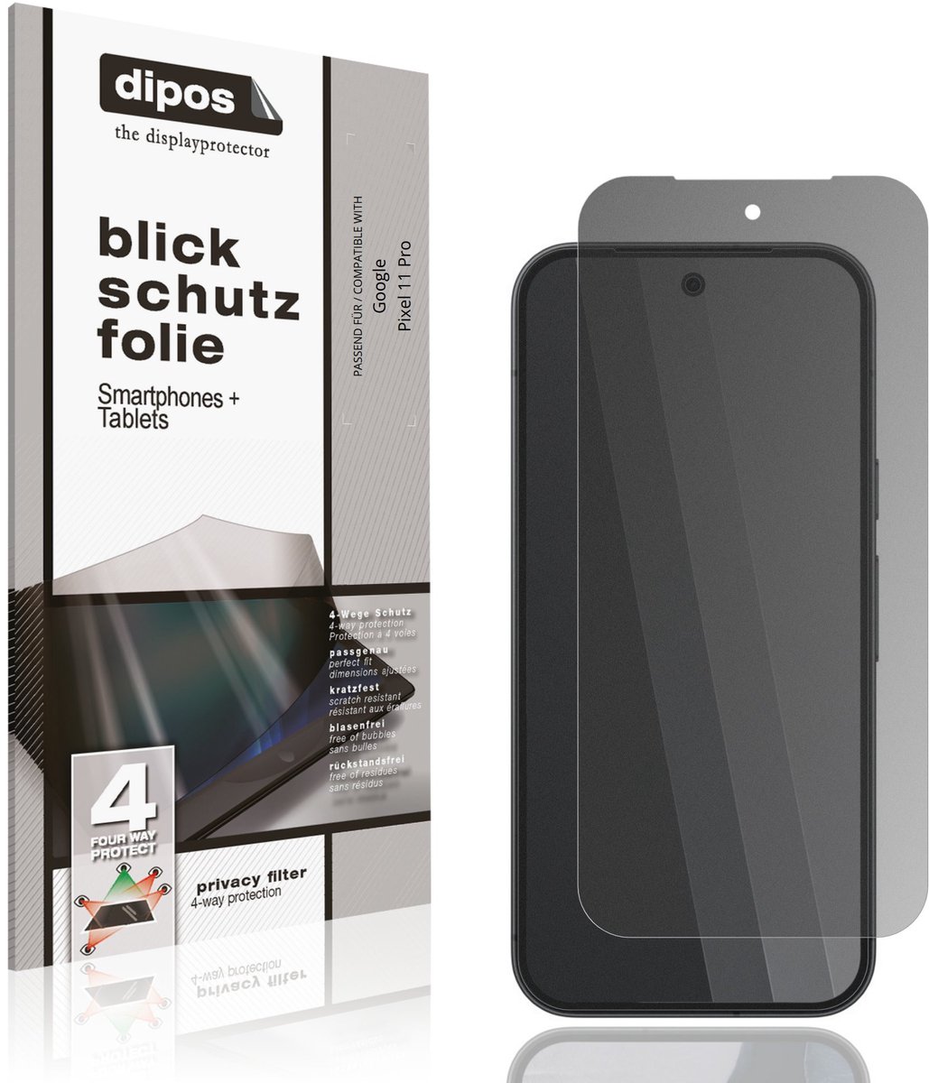 dipos – Matte Privacy Screenprotector geschikt voor Google Pixel 11 Pro | Anti-Spy Beschermfolie