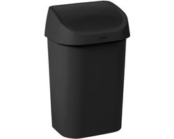 Curver afvalbak Mistral swing 25L zwart kunststof modern design.
