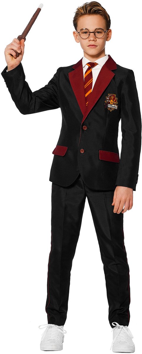 Suitmeister Harry Potter Gryffindor™ - Jongens Pak - Halloween Kostuum - Tovenaars Kostuum - Zwart - 8-10 jaar - Maat M