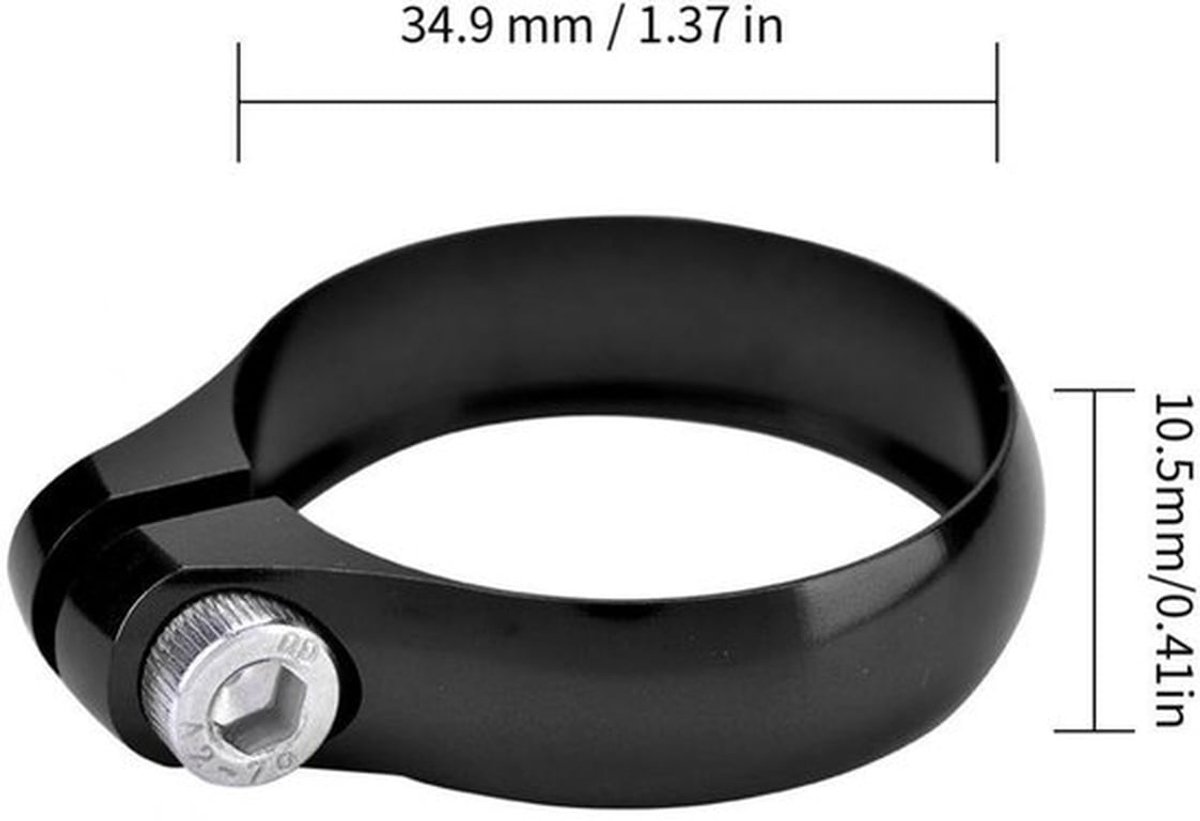 Zadelklem Aluminium Legering - Snelsluiting - Zadelstrop - Fietsbeugel - Lichtgewicht - 34.9 mm Binnenmaat - Geschikt voor 30.8 mm en 31.6 mm