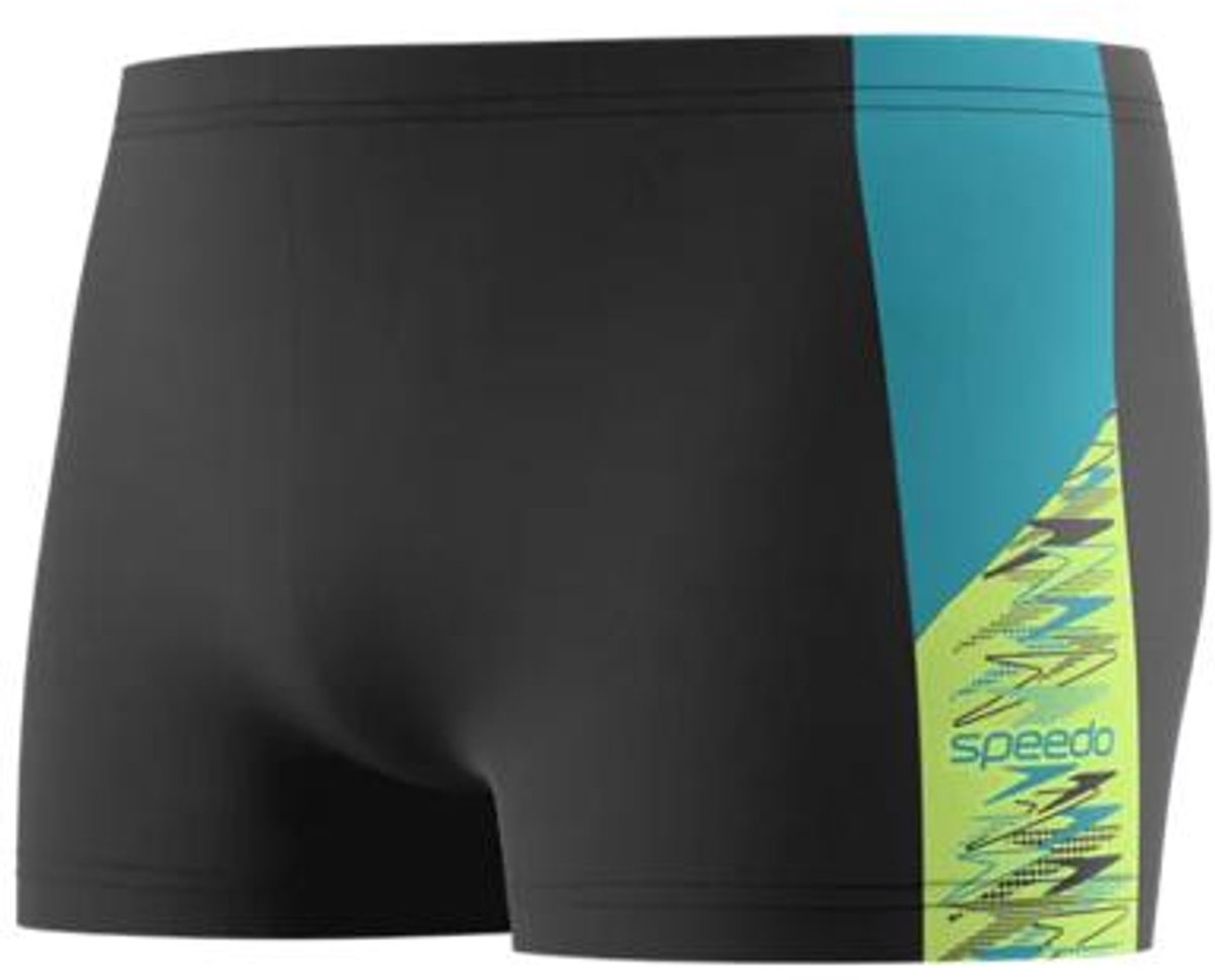 Speedo Dive Aquashort Heren - Strakke Zwembroek Heren met Vormvaste Pasvorm - Zwemboxer Heren met Ondersteunende Voering - Sportzwembroek Heren met Trekkoord - Zwart/Groen - XXL
