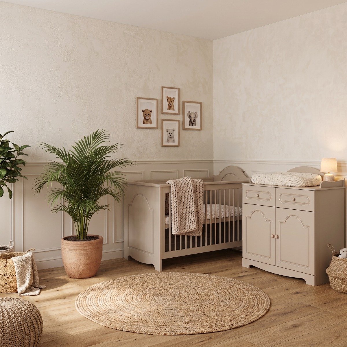 Born Lucky Lille Babykamer 2-Delig – Ledikant 60x120 cm en Commode – Clay – Moderne Babykamer – foto 5