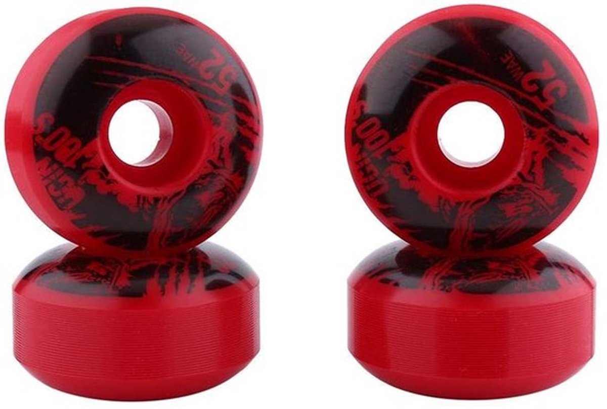 Skateboardwielen 52x30mm - 4 Stuks - Duurzaam PU - Hardheid SHR-100A - Geschikt voor Ruw Terrein - Fijn Vakmanschap - Longboardwielen