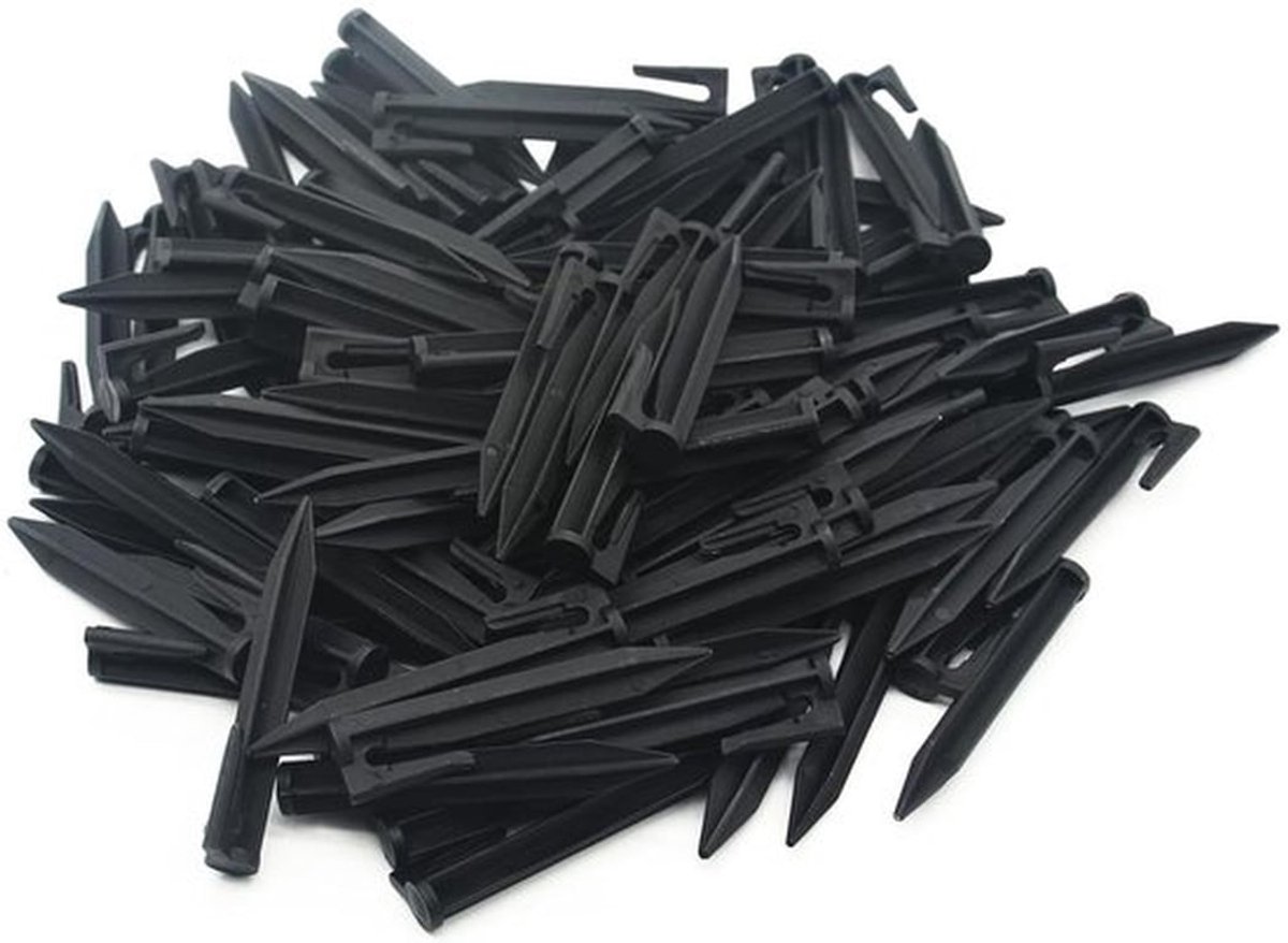Grondpennen 100 stuks - Bevestigingspinnen - Robotmaaier - Accessoires - Weerbestendig - Duurzaam kunststof - 8,5 cm lengte - Ankerpennen