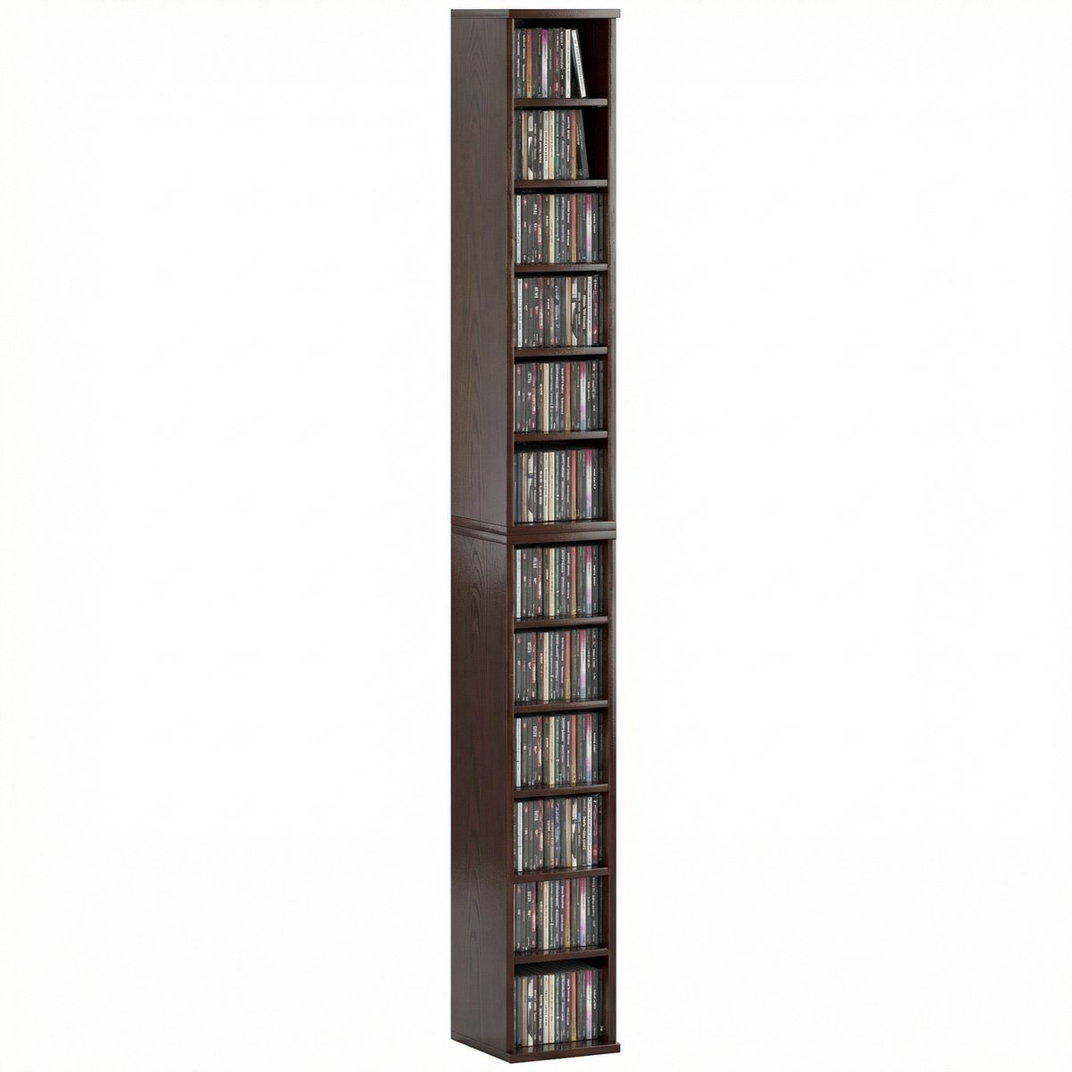HOMCOM CD-opbergunit - Spaanplaat - 21x22,5x88,5 cm - Bruin