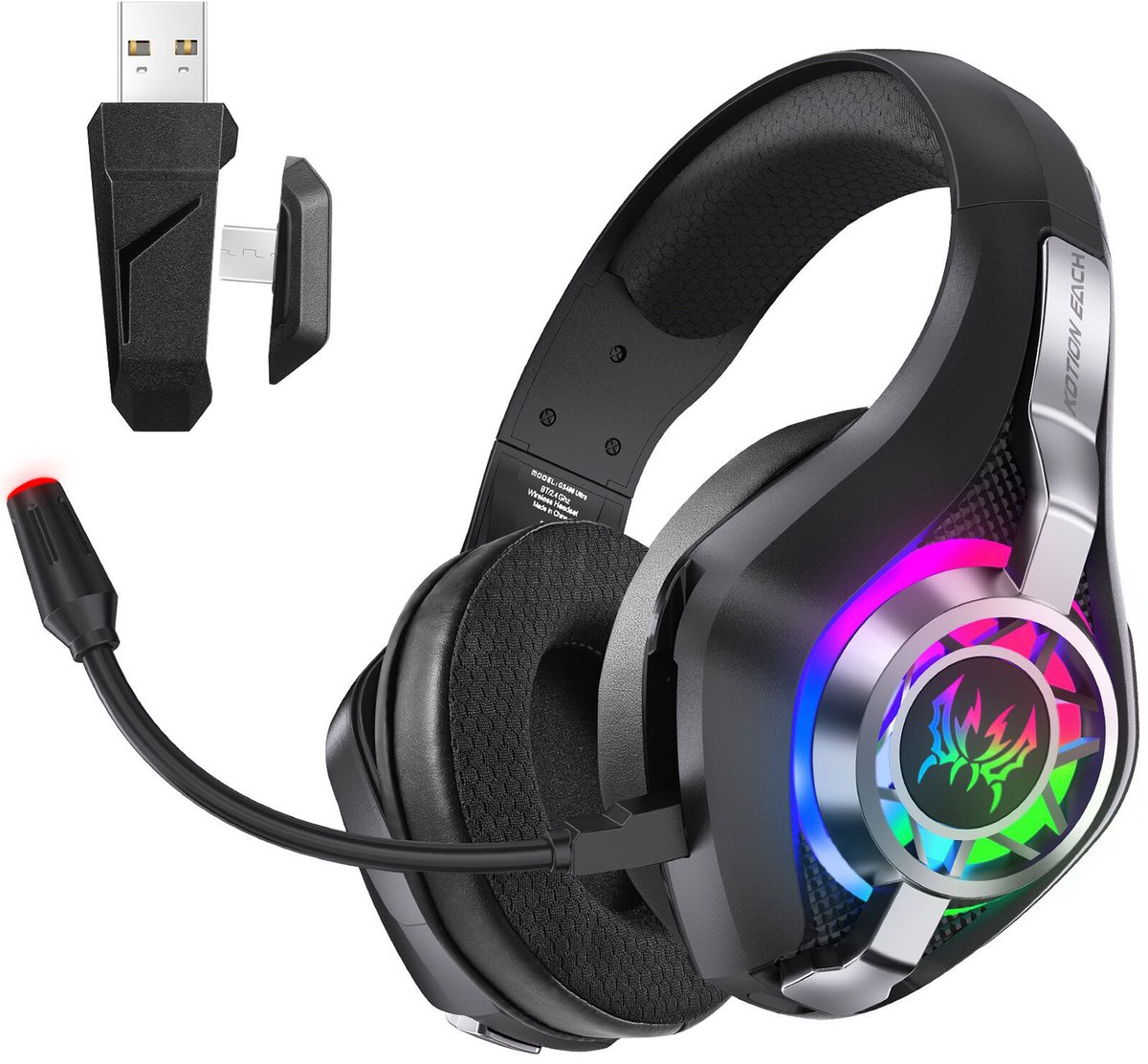 2.4G draadloze gaming-headset voor pc/PS5/PS4/Xbox – draadloze hoofdtelefoon