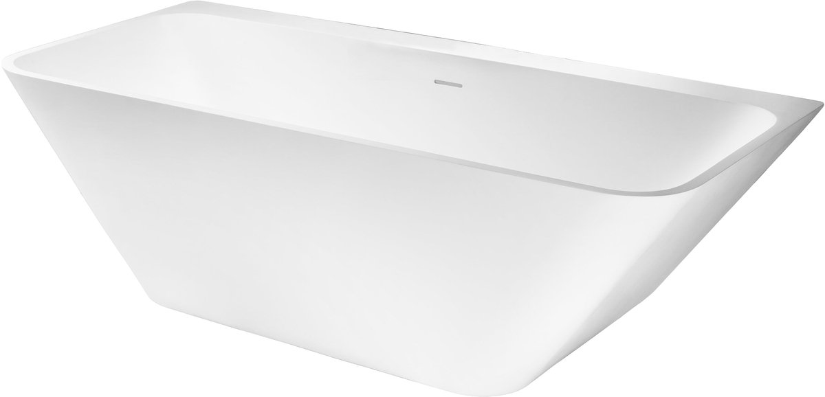 Half vrijstaand bad links Sanitado Industry Borgh solid surface 180x85cm mat wit