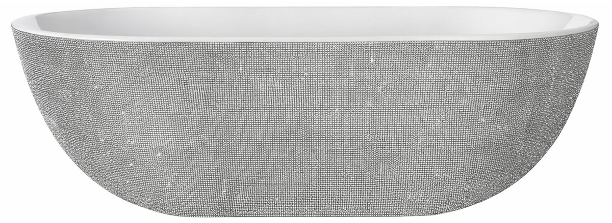 Vrijstaand ligbad Sanitado Industry Diamonds 180x86cm zilver