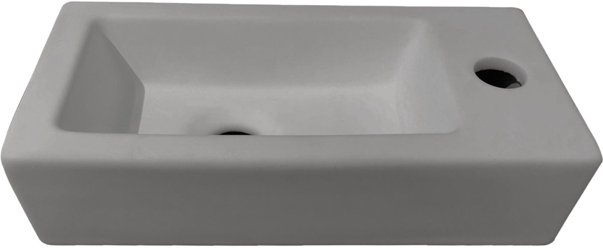 Toilet fonteinbakje Sanitado rainbow rechts 37 x 18 x 9 cm mat grijs