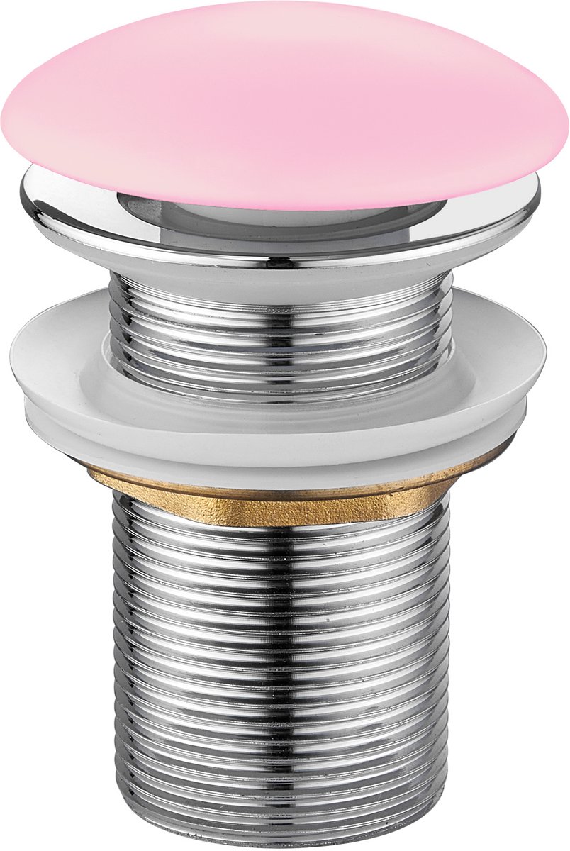 Klik-afvoerplug Sanitado rainbow met keramische bovenkant in mat roze