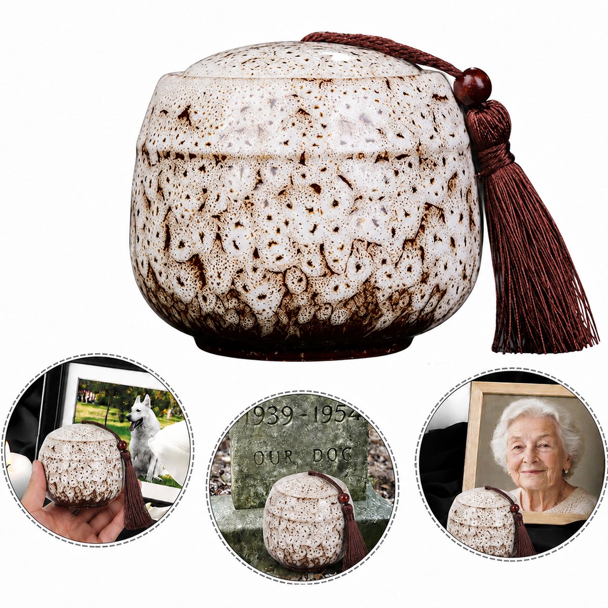 Urn 500 ML - Crematieurn - Uniek Ontwerp - voor Huisdieren en Menselijk As - Decoratieve Urn - Wit