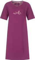 Medaillon Dames Nachthemd - Korte Mouwen - Violet - Maat M