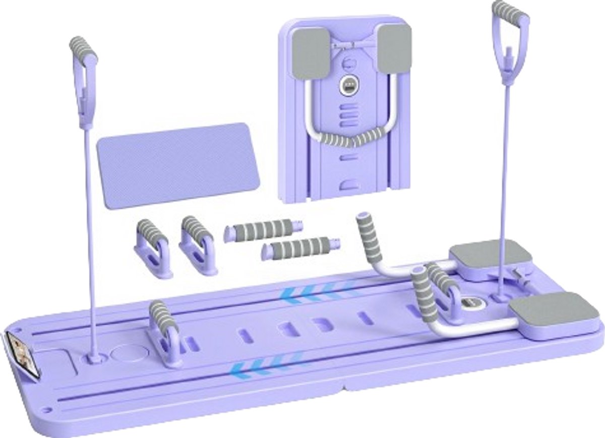 Velori Multifunctioneel Fitnessbord - Pilates Board - Buikspierbord - Push-Up Bord - Ab Board - Core Trainer - Weerstandsbanden - 300 kg - 105,3 x 40,5 cm