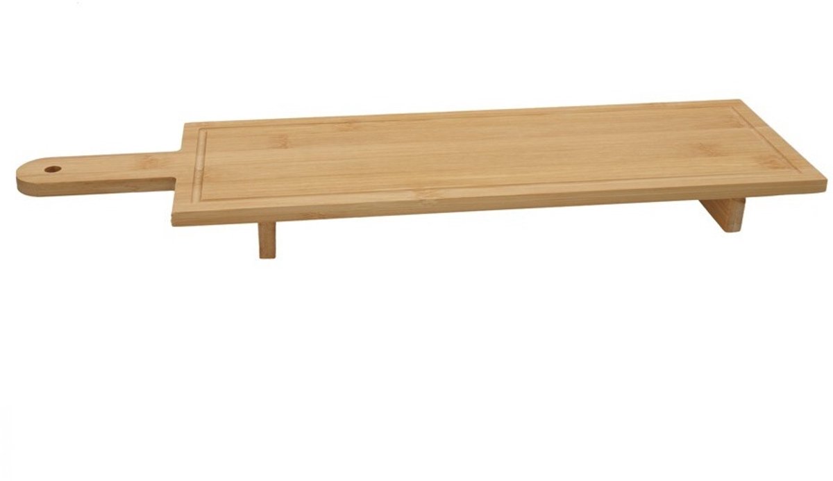 Gerimport | Serveerplank voor hapjes - tapas - kaasplank - 14 x 50 cm - bamboe hout