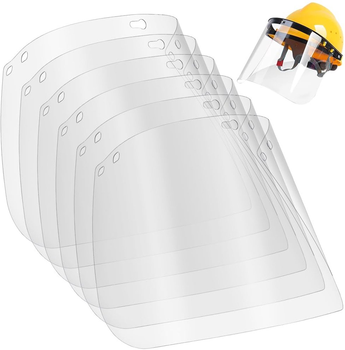 Set van 6 Doorzichtige PET Gezichtsbeschermers 39 x 19,8 cm - Veiligheid, Bescherming en Comfort voor Zorgprofessionals