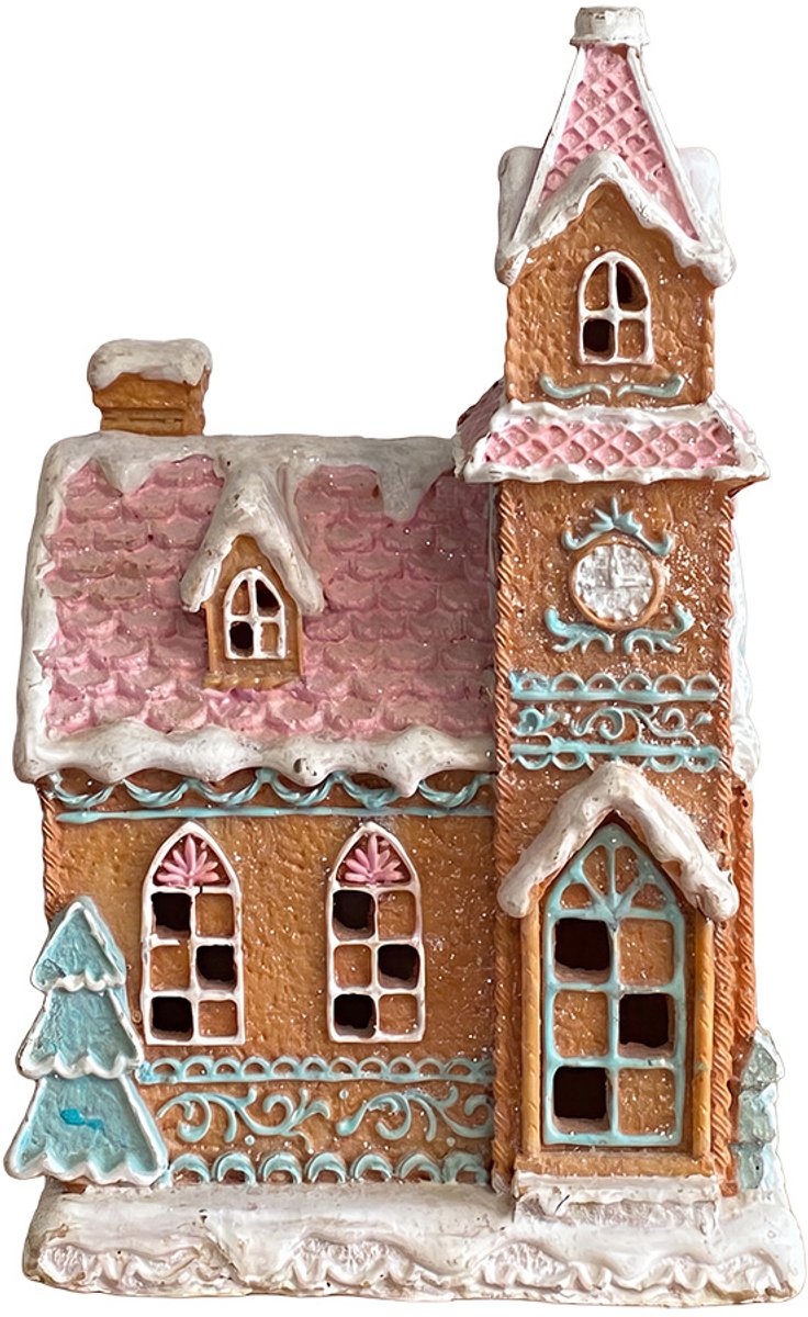 Clayre & Eef Kerstdecoratie Huis Bruin Kunststof